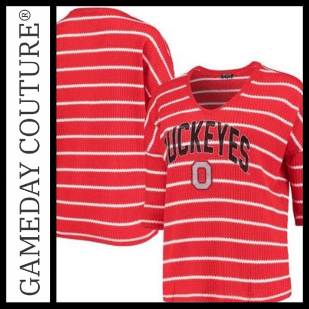NWOT Gameday Couture Ohio State Striped Tee